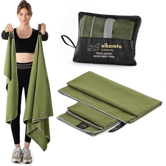 Microfiber Gym & Travel Towel Set of 2 Size in 1 Pack XL & S Quick Dry Yoga - Picture 1 of 16